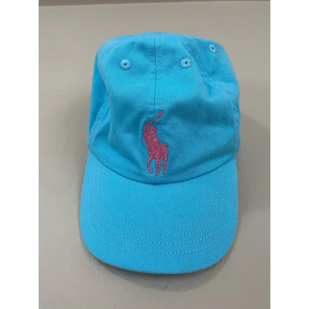 Polo Ralph Lauren Hat Cap Youth Kids 4-7 OS Adjustable Strap Back Big Pink Pony